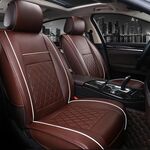 Fodera per cuscino del sedile a copertura totale in pelle per auto, versione standard, solo un posto (caffè)