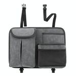 Borsa per appendere lo schienale del sedile dell'auto Borsa in pelle di montone con gancio (grigio)