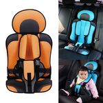 Seggiolino auto portatile per bambini, dimensioni: 50 x 33 x 21 cm (per 0-5 anni) (arancione + nero)