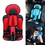 Seggiolino di sicurezza per bambini portatile per auto, dimensioni: 50 x 33 x 21 cm (per 0-5 anni) (rosso + nero)