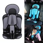 Seggiolino di sicurezza portatile per auto, dimensioni: 50 x 33 x 21 cm (per 0-5 anni) (grigio + nero)