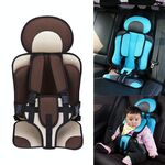 Seggiolino auto portatile per bambini, dimensioni: 50 x 33 x 21 cm (per 0-5 anni) (caffè + beige)
