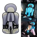 Seggiolino di sicurezza portatile per auto, dimensioni: 50 x 33 x 21 cm (per 0-5 anni) (beige + grigio)