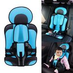 Seggiolino di sicurezza per bambini portatile per auto, dimensioni: 50 x 33 x 21 cm (per 0-5 anni) (azzurro + grigio)