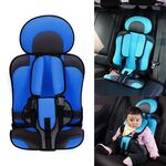 Seggiolino auto portatile per bambini, dimensioni: 50 x 33 x 21 cm (per 0-5 anni) (blu scuro + nero)
