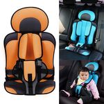 Seggiolino auto portatile per bambini, dimensioni: 54 x 36 x 25 cm (per 3-12 anni) (arancione + nero)