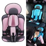 Seggiolino di sicurezza portatile per auto, dimensioni: 54 x 36 x 25 cm (per 3-12 anni) (rosa + grigio)