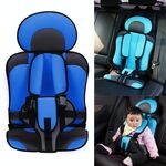 Seggiolino di sicurezza per bambini portatile per auto, dimensioni: 54 x 36 x 25 cm (per 3-12 anni) (blu scuro + nero)