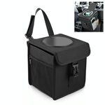 FUNADD Scatola portaoggetti per auto pieghevole portatile con gancio per sedile posteriore per auto (nero)