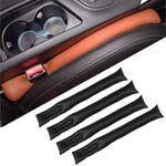 4 pezzi Accessori per lo styling dell'auto Riempitore di fessure per sedili Distanziatore in pelle Barra protettiva più morbida Tappo per fessure per auto (nero)