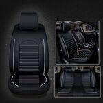 Coprisedile per auto universale in pelle PU nero bianco