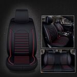 Coprisedile per auto universale in pelle PU nero rosso