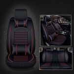 Coprisedile auto universale in pelle PU nero rosso Deluxe