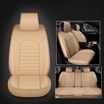 Coprisedile per auto universale in pelle PU beige
