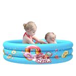 Piscina gonfiabile con palline per piscina da interno ed esterno per bambini a tre anelli, dimensioni: 90 x 30 cm (ciambella blu)