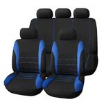 9 pezzi Cuscino coprisedile universale Four Seasons Coprisedili in pelliccia per auto Set Cuscino universale (blu)