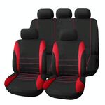 9 pezzi Cuscino coprisedile universale Four Seasons Set coprisedili in pelliccia per auto Cuscino universale (rosso)