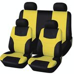 Coprisedili per auto universali Cuciture per personalità Sedie per automobili Coprisedili per auto in tessuto con maniche protettive (giallo)