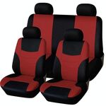 Coprisedili per auto universali Cuciture per personalità Sedie per autoveicoli Coprisedili per auto in tessuto (rosso)