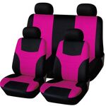 Coprisedili per auto universali Cuciture per personalità Sedie automobilistiche Coprisedili per auto in tessuto (rosa)