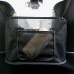 Borsa portaoggetti da appendere al seggiolino auto, stile: con tasca (nero)