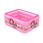 Piscina gonfiabile quadrata per bambini con motivo gelato per interni ed esterni, dimensioni: 210 x 135 x 55 cm, colore: rosa