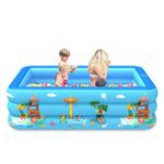 Piscina gonfiabile quadrata per bambini modello parco divertimenti per interni ed esterni, dimensioni: 130 x 85 x 50 cm