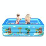 Piscina gonfiabile quadrata per bambini modello parco divertimenti per interni ed esterni, dimensioni: 150 x 110 x 50 cm