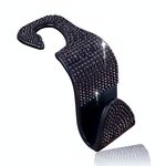 3 pezzi Ganci per sedili posteriori per auto Seggiolini per auto Ganci con borchie di diamanti multifunzione, Colore: Black Diamond