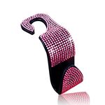 3 pezzi Ganci per sedili posteriori per auto Seggiolini per auto Ganci con borchie di diamanti multifunzione, Colore: diamante rosa