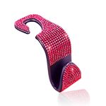 3 pezzi Ganci per sedili posteriori per auto Seggiolini per auto Ganci con borchie di diamanti multifunzione, Colore: diamante rosso
