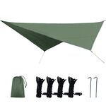 Forniture da campeggio all'aperto Campeggio multifunzionale Parasole da paralume impermeabile e impermeabile a prova di umidità Sky Ultra-Light Sky, Dimensioni: 320 x 250 cm (verde dell'esercito)
