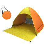 Tenda da spiaggia potabile automatica istantanea ， dimensione: 200x165x130cm (arancione con giallo)
