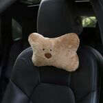 Cuscino per tappezzeria sedile in peluche orso cartone animato per auto, colore: poggiatesta marrone