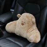 Cuscino per tappezzeria del sedile in peluche dell'orso dei cartoni animati per auto, colore: cuscino lombare marrone
