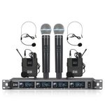 XTUGA A140-HB – Sistema Microfonico Wireless UHF a 4 Canali con Auricolari Lavalier EDA005198401B 6922120283547