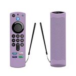 2 pezzi Y27 per Alexa Voice Remote 3a generazione Custodia protettiva antiscivolo in silicone (viola luminoso)