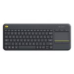 Tastiera touch control wireless Logitech K400 Plus 2,4 GHz, portata wireless: 10 m (nera)