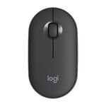 Logitech Pebble Cobblestone Shape Thin 3 tasti 1000 DPI Mute Wireless Bluetooth Optical Mouse, Wireless Range: 10m (Black)