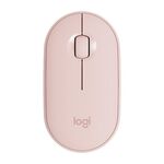 Logitech Pebble Cobblestone Shape Thin 3 tasti 1000 DPI Mute Wireless Bluetooth Optical Mouse, Wireless Range: 10m (Rosa)