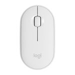 Logitech Pebble Cobblestone Shape Thin 3 tasti 1000 DPI Mute Wireless Bluetooth Optical Mouse, Wireless Range: 10m (White)