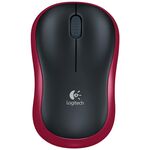 Mouse ottico wireless Logitech M185 a 3 tasti a 3 tasti 1000 DPI, portata wireless: 10 m (rosso)