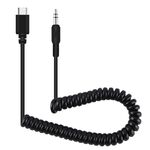 Puluz 3.5mm TRRS maschio da digitare-c / usb-c maschio Microfono in diretta Adattatore audio Adattatore a molla Cavo a spirale per Samsung, Huawei e Smartphone, Cavo Stretching a 100 cm (nero)