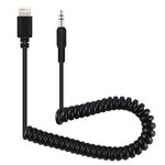 PULUZ 3,5 millimetri TRRS maschio a 8 Pin Maschi diretta adattatore microfono Audio cavo a spirale Primavera per iPhone, cavo stretching a 100cm (nero)