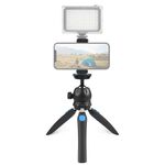 PULUZ Mini VLOG Live Stabilizer Stand treppiede con morsetto per telefono per smartphone (blu)