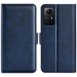 Per Redmi Note 12S Custodia per telefono orizzontale in pelle con fibbia magnetica a doppio lato (blu scuro)