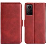 Per Redmi Note 12S Custodia per telefono orizzontale in pelle con fibbia magnetica a doppio lato (rosso)