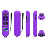 Custodia protettiva in silicone antiurto per telecomando TCL Roku Voice Remote Pro Y30 (viola)