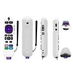 Custodia protettiva in silicone antiurto per telecomando TCL Roku Voice Remote Pro Y30 (bianco luminoso)