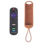 Per TCL Roku RC280/RC282 Custodia in silicone per telecomando ovale da 2 pezzi (caffè)